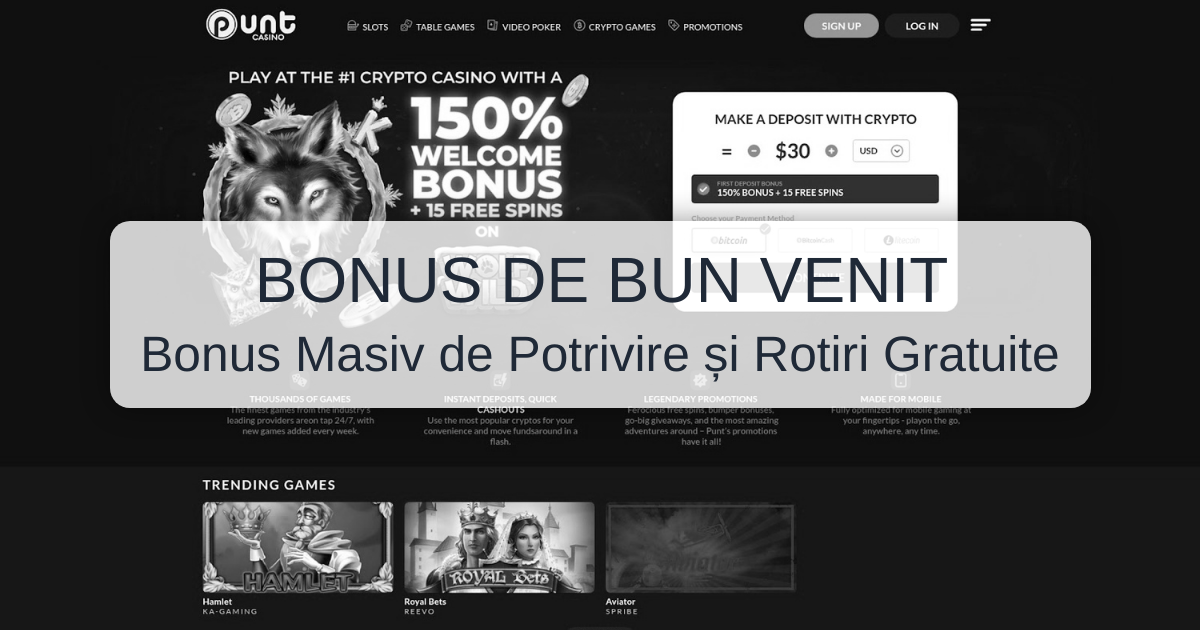 Punt Casino | Casino Online România - Bonus 200% la Înregistrare